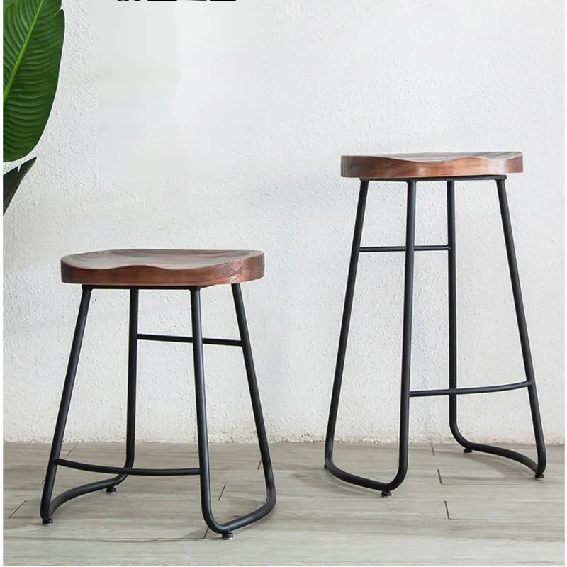 Home Bar Seating - 심플 모던 철제 바 의자, 높은
