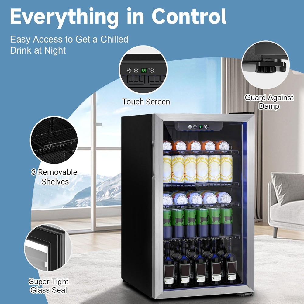 Home Bar And Fridge - 110캔 용량 음료 냉장고, 3.1 Cu