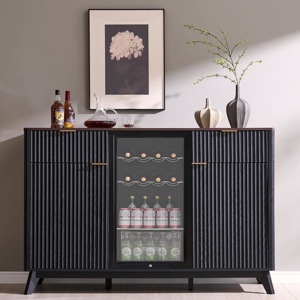 Home Bar And Fridge - 미니 냉장고 공간이 있는 60인치 커피