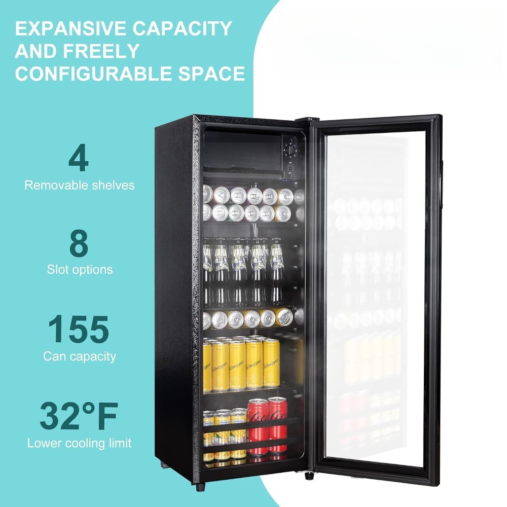 Home Bar And Fridge - 4.8 Cu.Ft 미니 음료 냉장고, 155캔