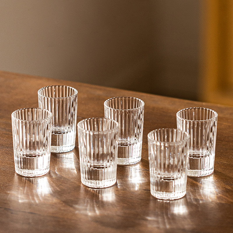 Old Fashioned Glass - 6pcs 세트 20ml 줄무늬 외국 와인