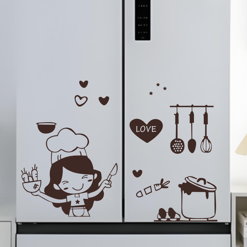 Home Bar And Fridge - 행복한 소녀 요리사 요리가 좋아하는 벽