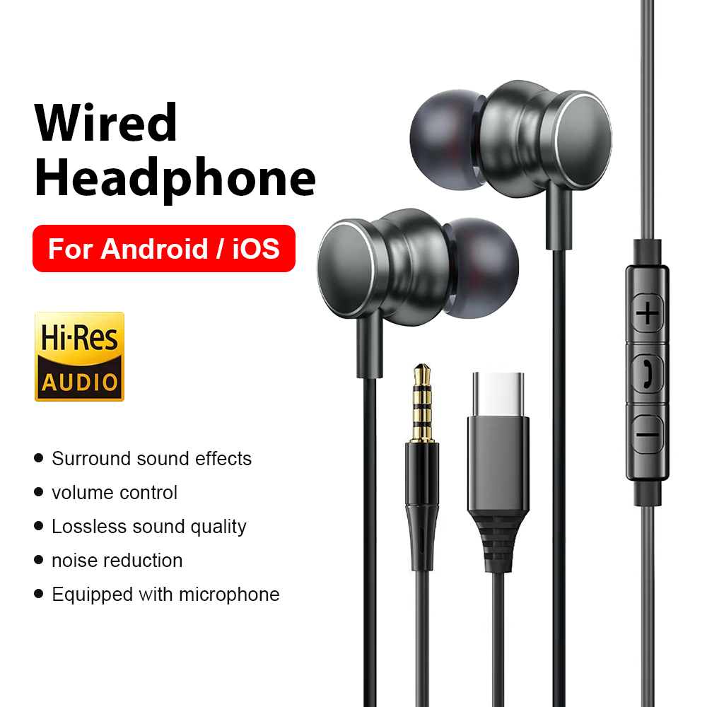 Home Bar Iphone - 타입 C 유선 헤드폰 3.5mm 하이파이