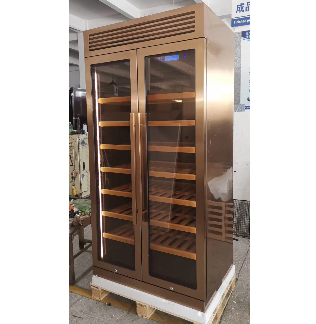 Home Bar And Fridge - 로즈 골드 스테인리스 스틸 대용량 320병