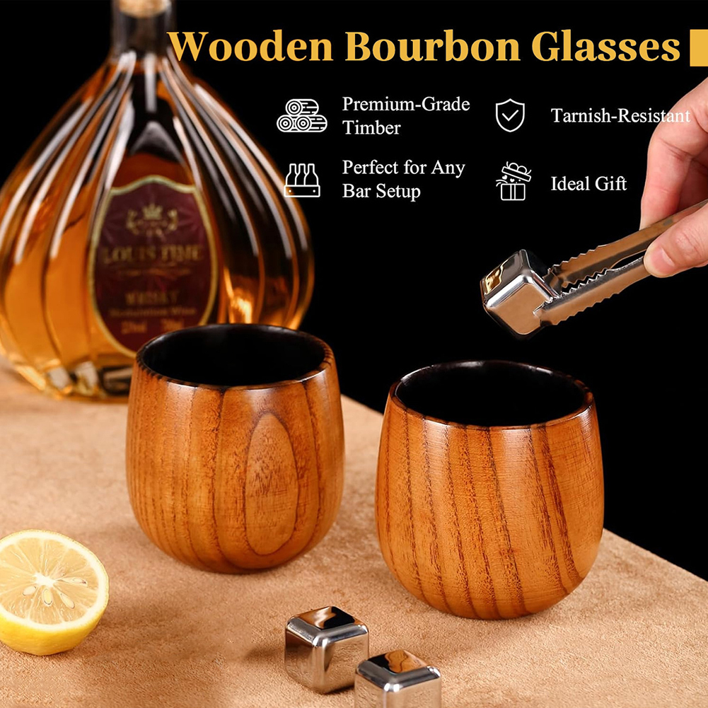 까맣게 탄 나무 위스키 잔 올드 패션 버번 마시는 컵  - Old Fashioned Glass 리뷰 및 가격
