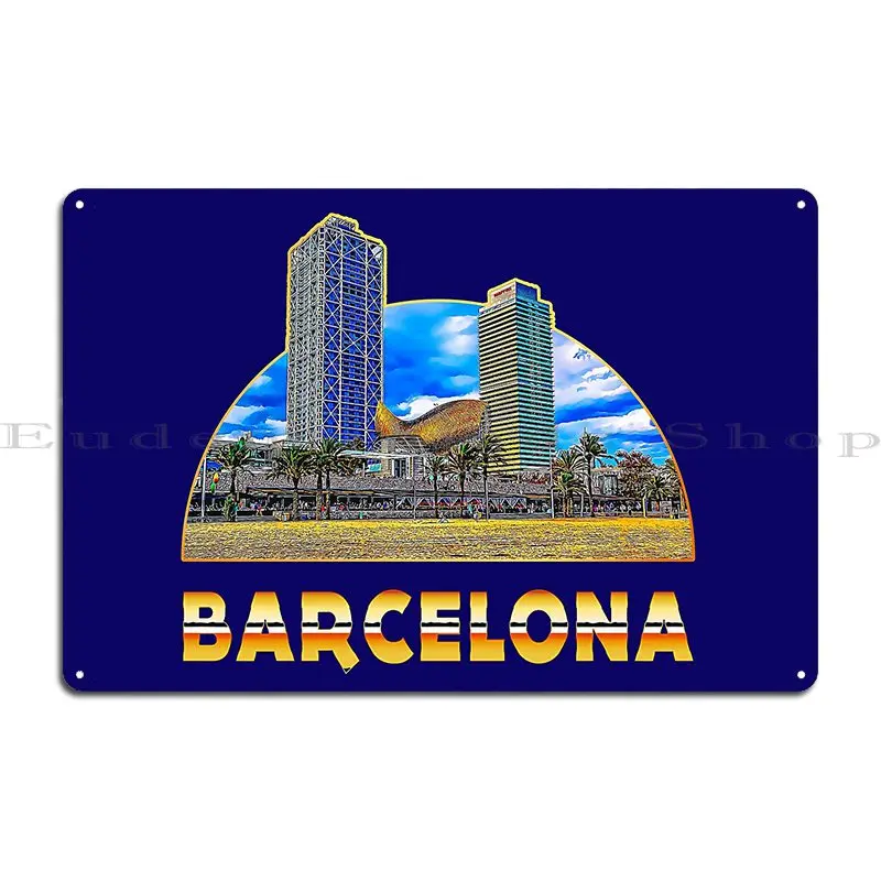스페인 바르셀로나 해변의 고층 빌딩 금속 간판 프린트  - Home Barcelona 리뷰 및 가격