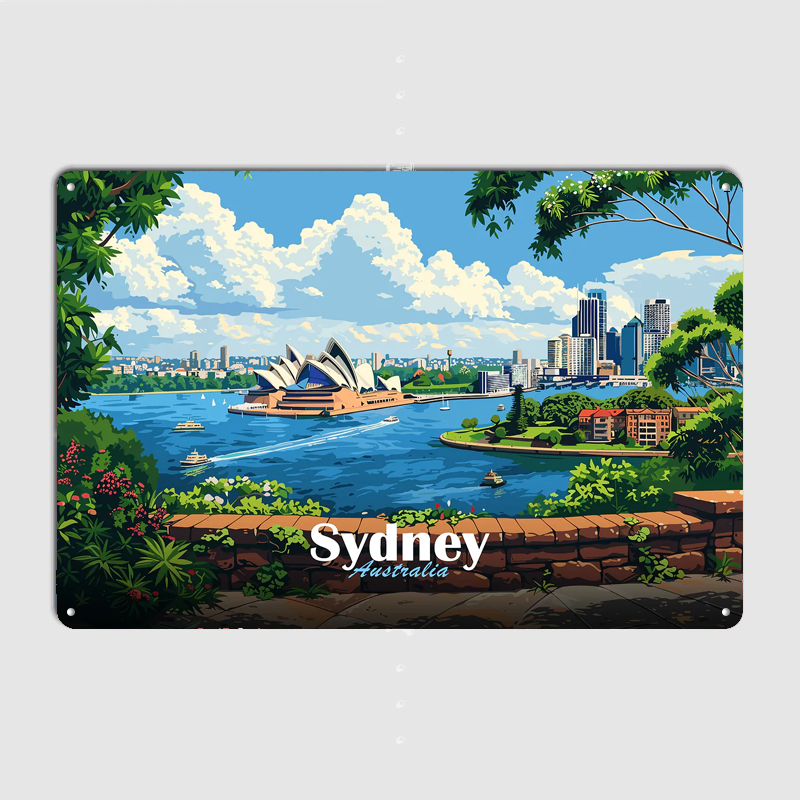시드니 오페라 하우스 전망 풍경 여행 포스터 금속 틴  - Home Bar Sydney 리뷰 및 가격
