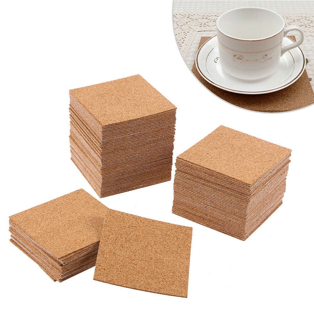 10Pcs 코르크 컵 받침 광장 코르크 매트 셀프 스티 - Home Bar Supplies 리뷰 및 가격