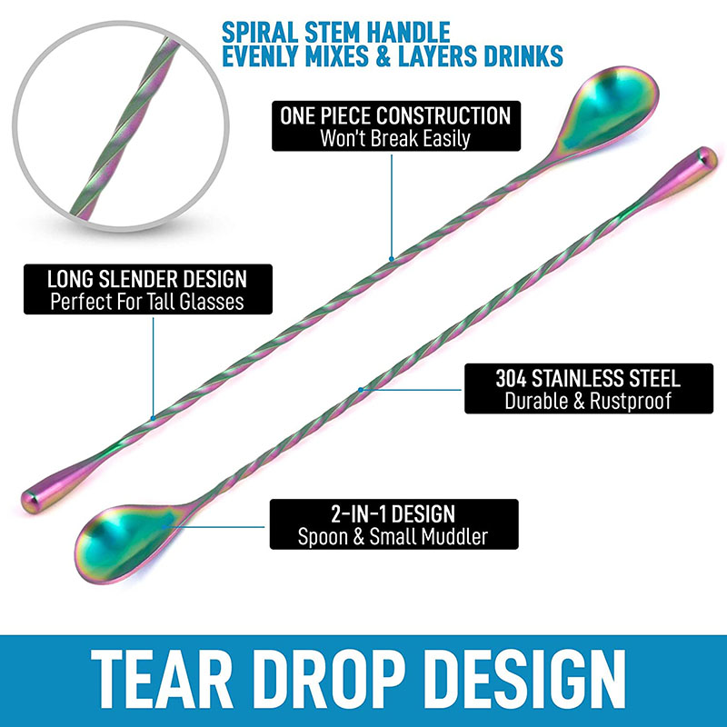 30cm/40cm/50cm 눈물 칵테일 바 스푼 믹싱  - Bar Spoon Twisted 리뷰 및 가격