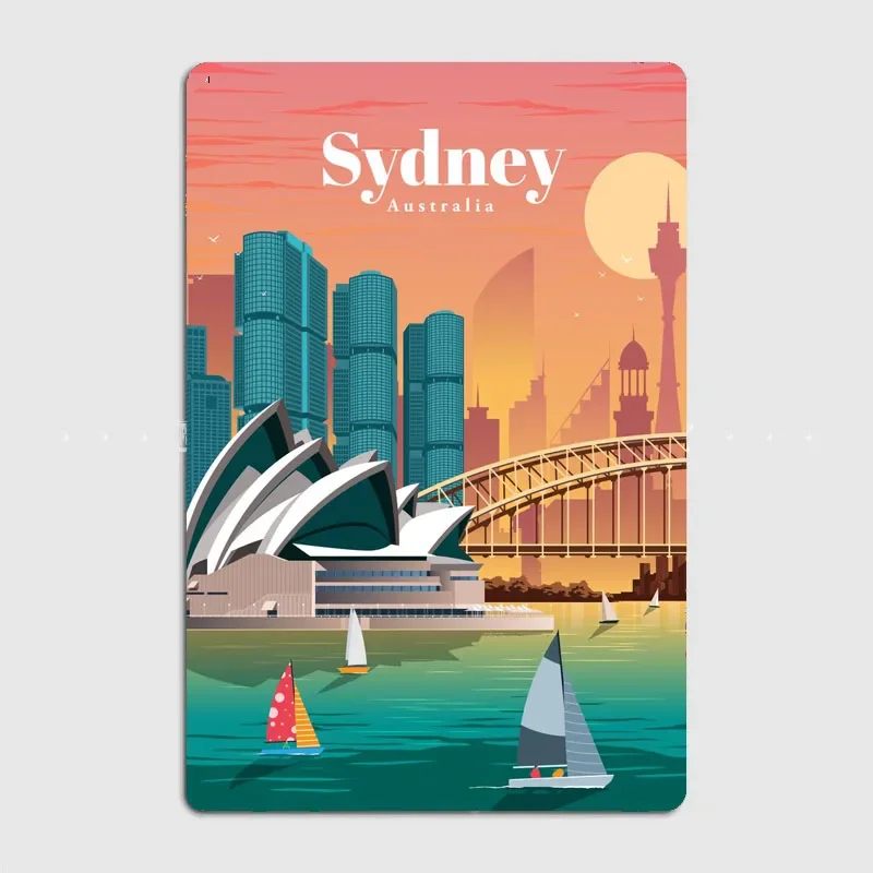 여행 시드니 경치 좋은 장소 빈티지 포스터 금속 간판  - Home Bar Sydney 리뷰 및 가격