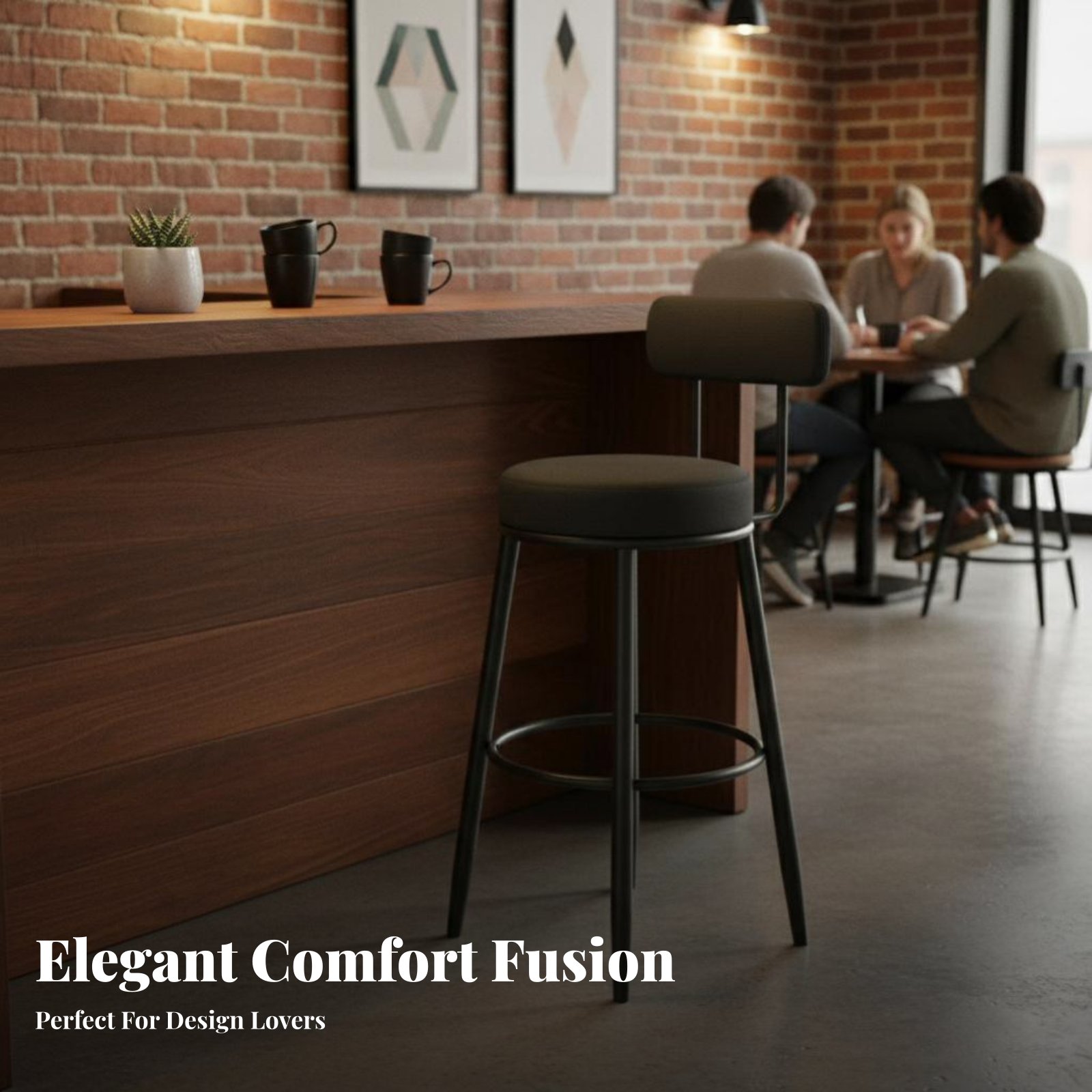 낮은 등받이가 있는 덮개형 스툴, 미니멀리스트 디자인의 - Home Bar Seating 리뷰 및 가격