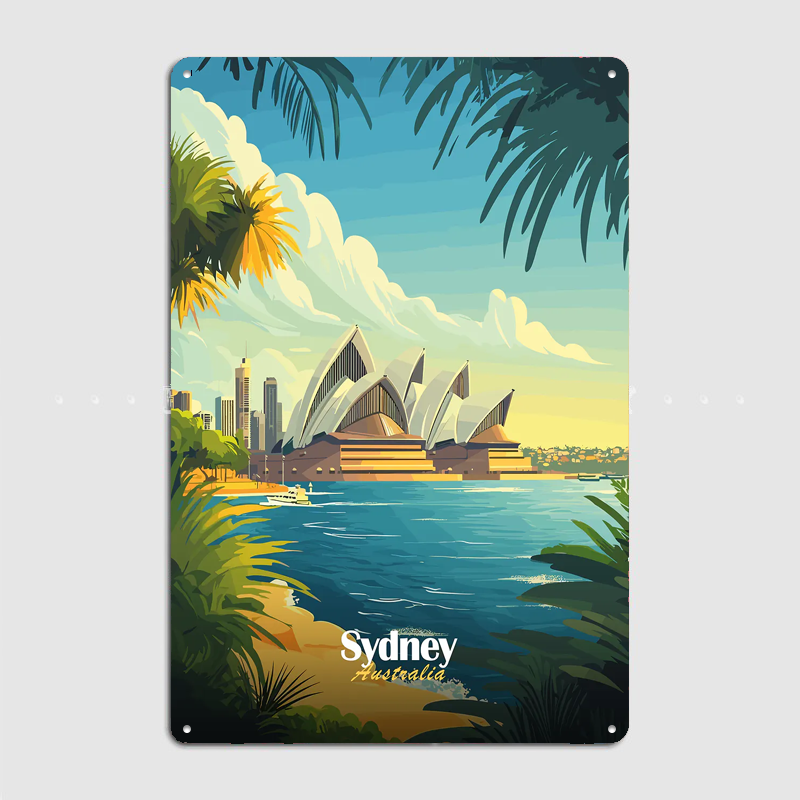 시드니 오페라 하우스 여행 풍경 포스터 레트로 차고 클 - Home Bar Sydney 리뷰 및 가격