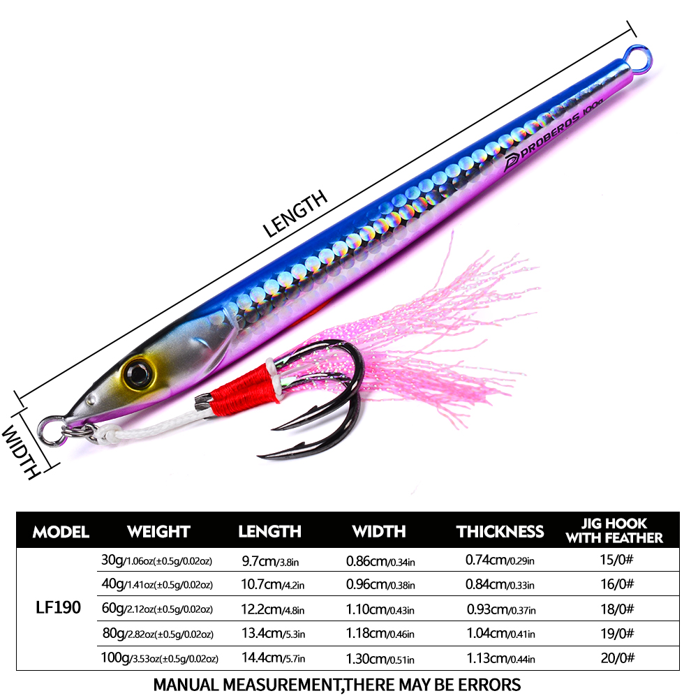 PROBEROS 30-100g 빠른 침강 지그 하드 베 - Jigger Double Sided 리뷰 및 가격