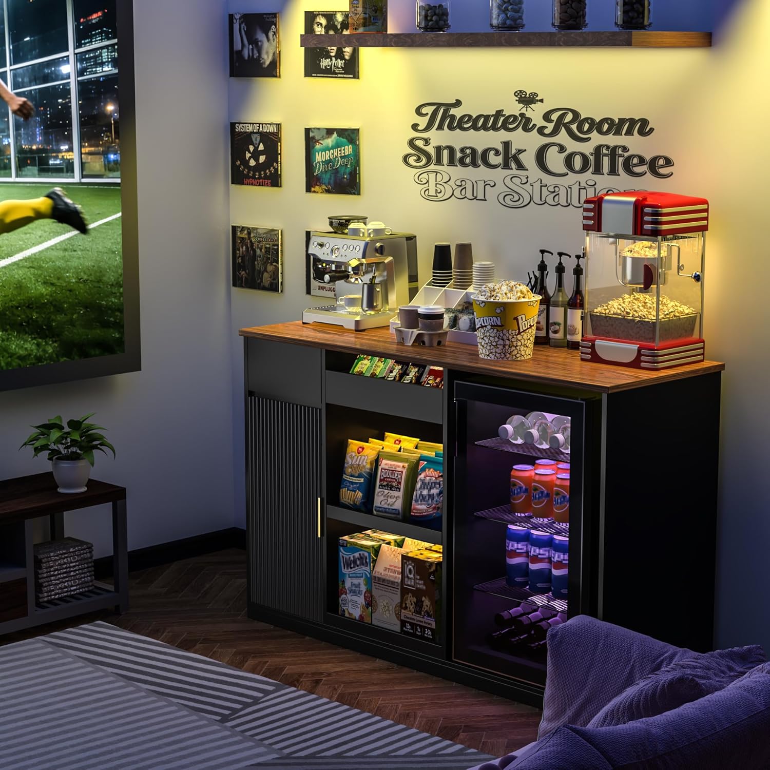 스낵바 캐비닛 냉장고 수납장 디스플레이 선반 커피 스테 - Home Bar And Fridge 리뷰 및 가격