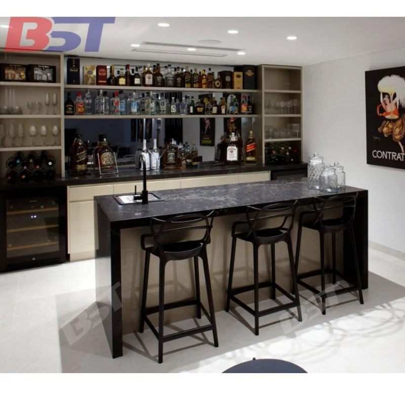 맞춤형 신규 인기 모던 주방 아일랜드 디자인 블랙 마블 - Home Bar And Counter 리뷰 및 가격