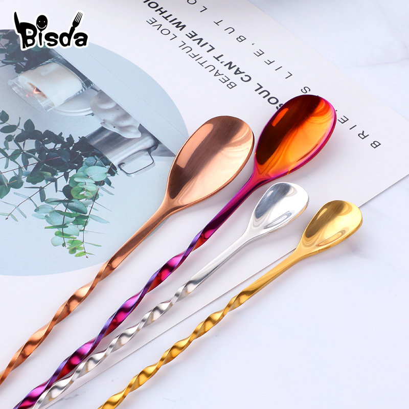 포크가 있는 칵테일 바 스푼, 스위즐 스테인레스 스틸, - Bar Spoon Twisted 리뷰 및 가격
